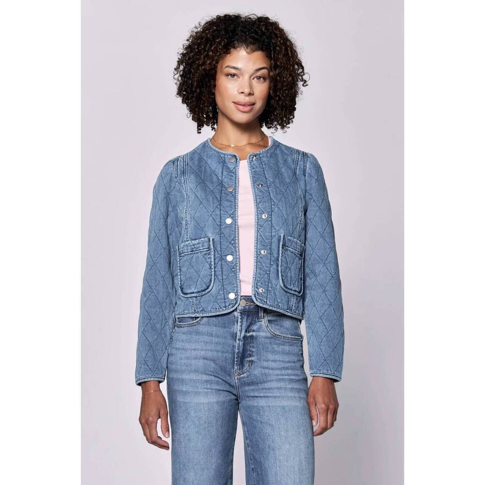 NEW DEAR JOHN DENIM kit quilted denim jacket in moon star
